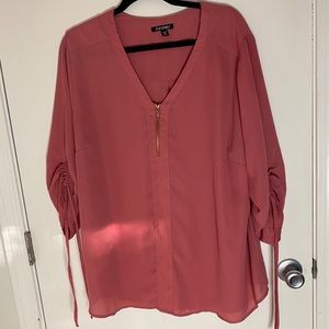 Pink half zip top